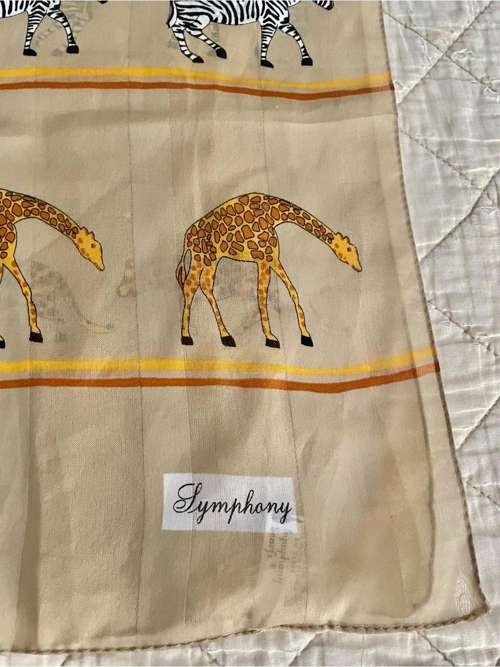 Symphony Vintage Italian Safari Scarf Animal Print Leopard Cheetah Zebra Giraffe